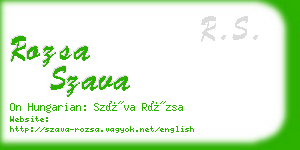 rozsa szava business card